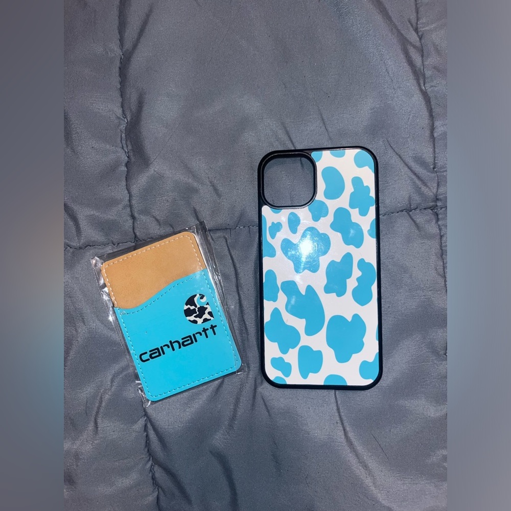 Iphone 13 cowprint case & cardholder